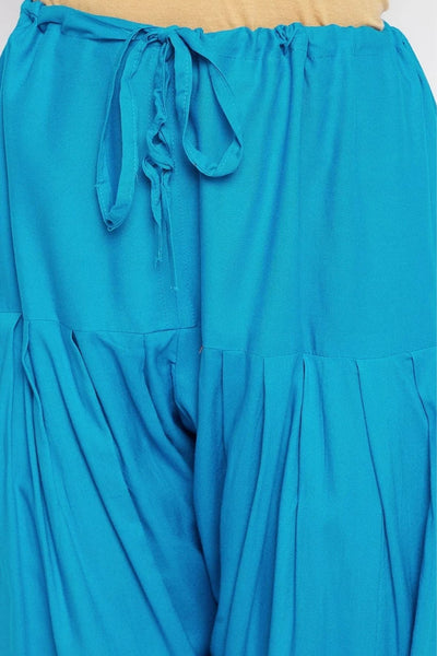 Sky Blue Rayon Plain Patiala(No Duppatta)