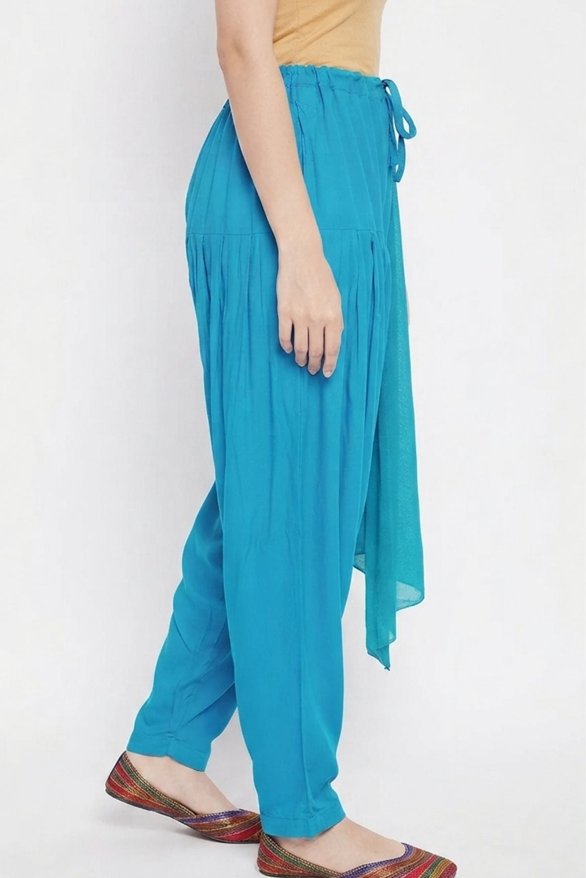 Sky Blue Rayon Plain Patiala(No Duppatta)