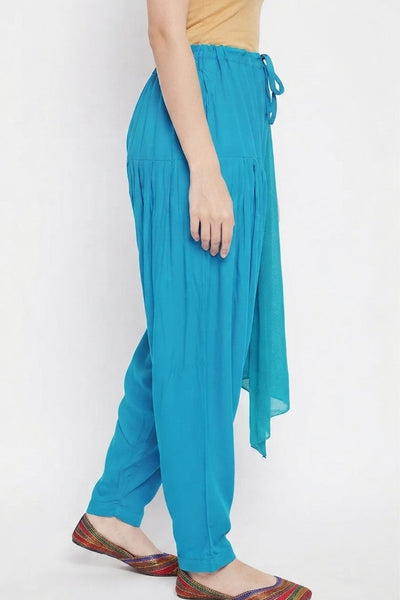 Sky Blue Rayon Plain Patiala(No Duppatta)