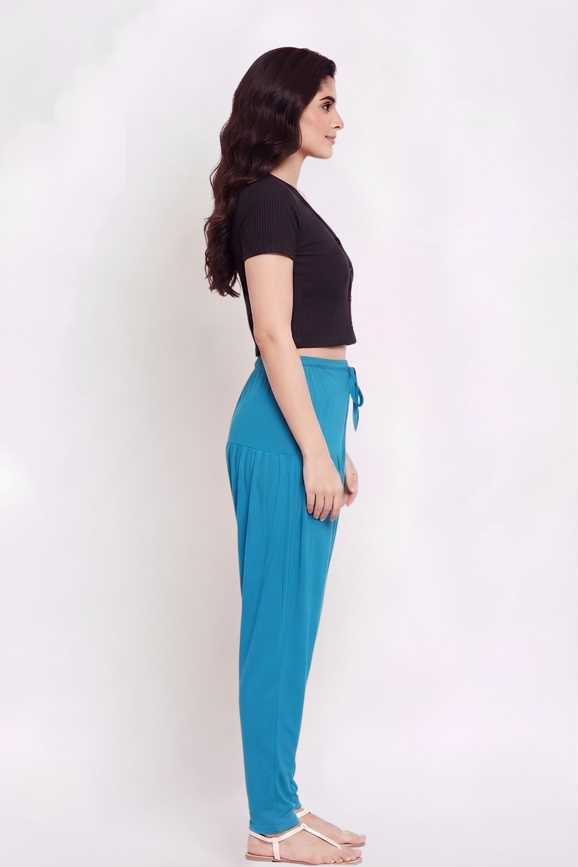 Rama Blue Plain Viscose Patiala
