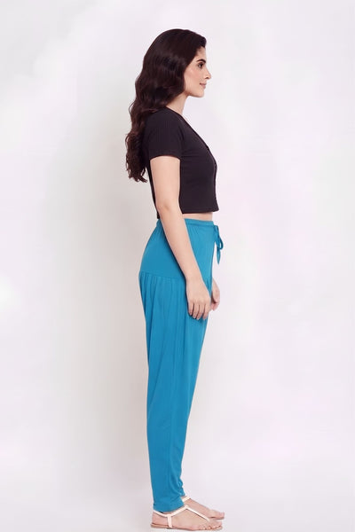 Rama Blue Plain Viscose Patiala