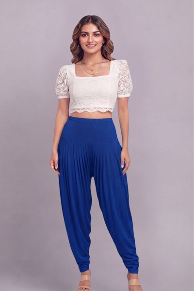 Royal Blue Viscose Plain Dhoti