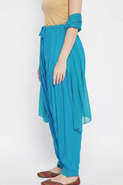 Sky Blue Rayon Plain Patiala(No Duppatta)