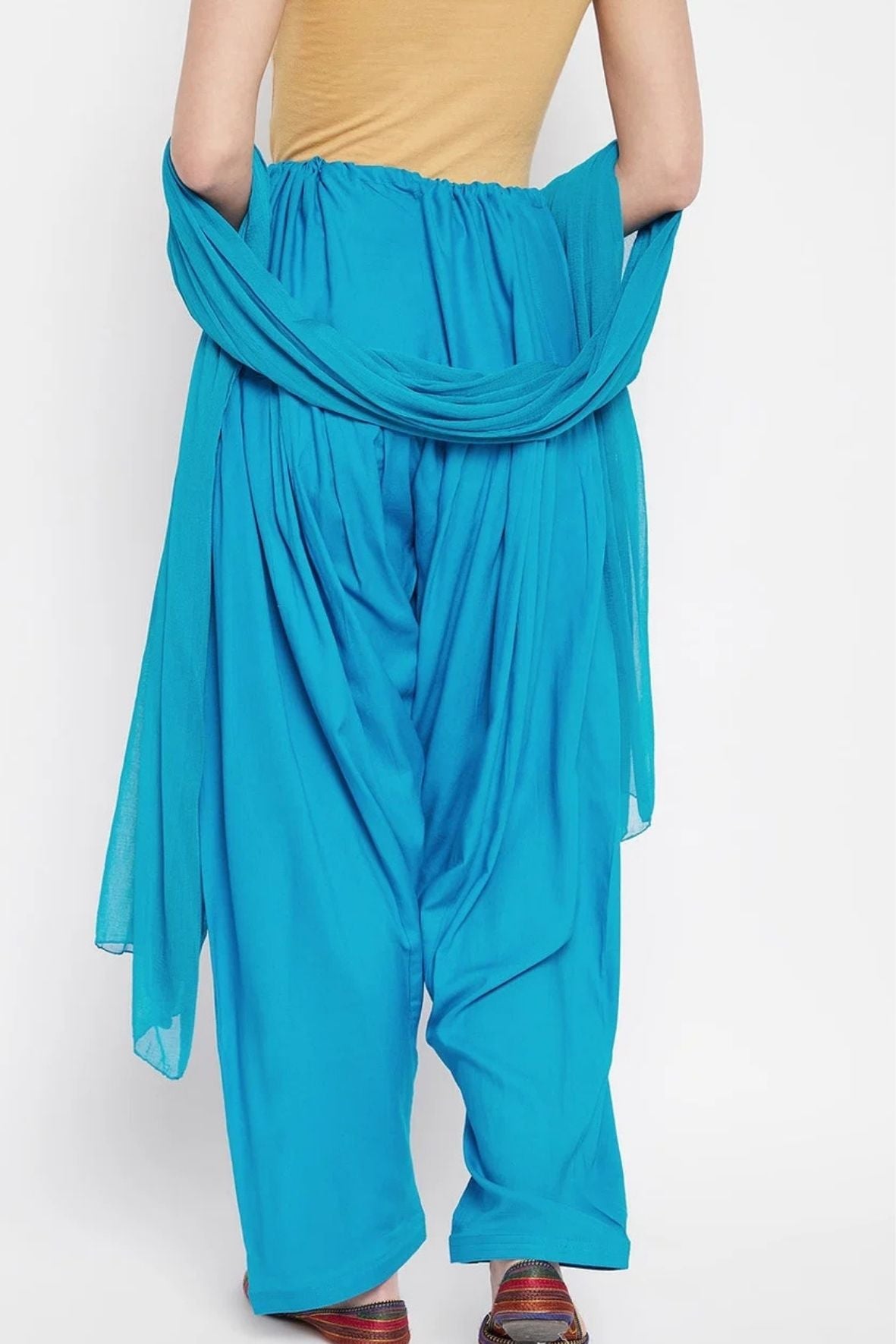Sky Blue Rayon Plain Patiala(No Duppatta)