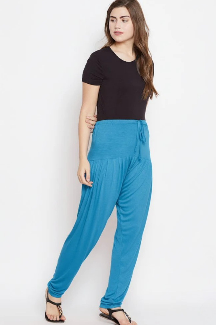 Rama Blue Plain Viscose Patiala