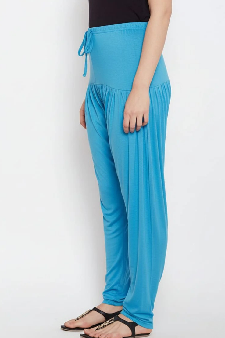Rama Blue Plain Viscose Patiala