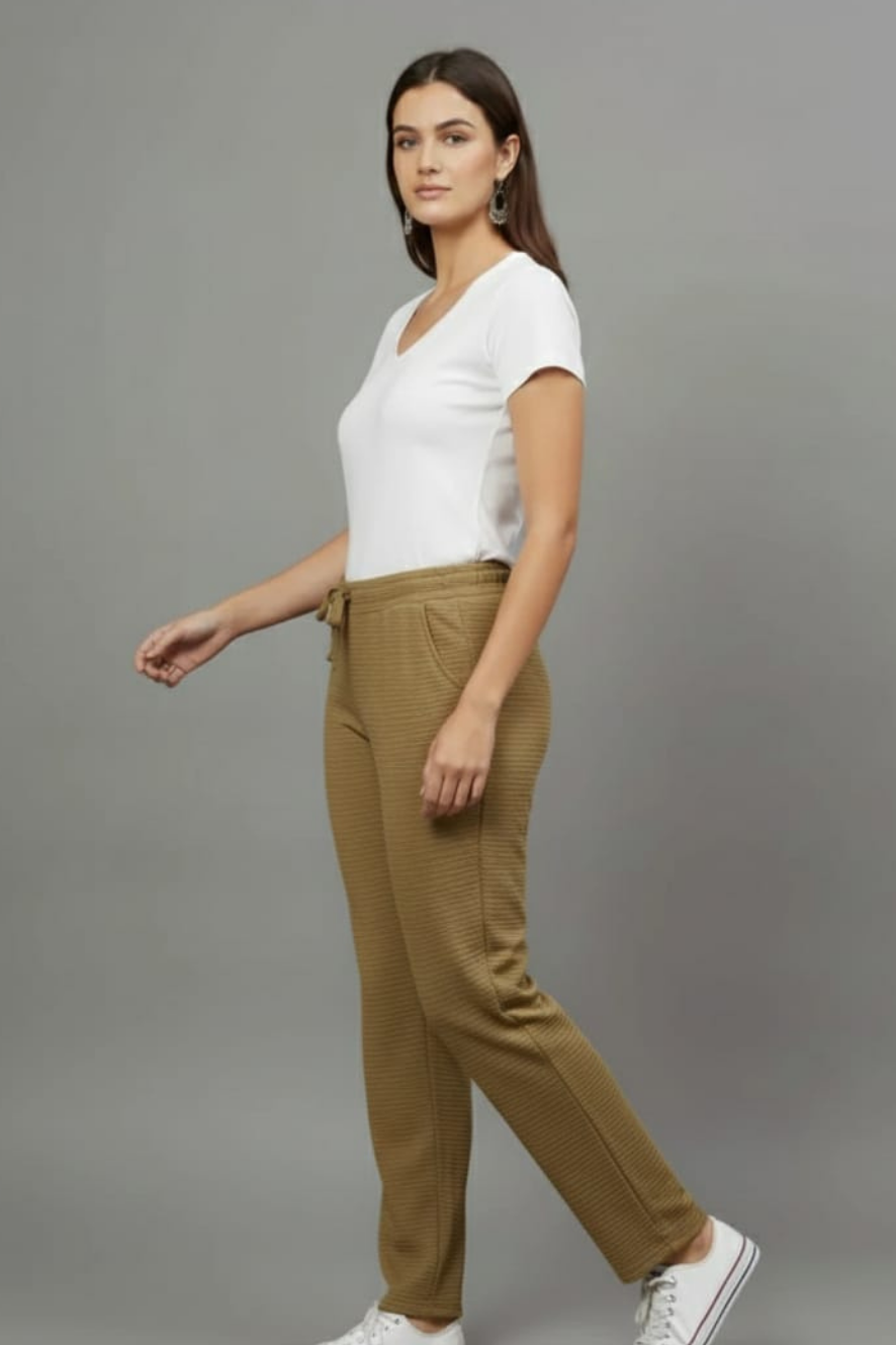 Brown fukuro pants for women, image 4