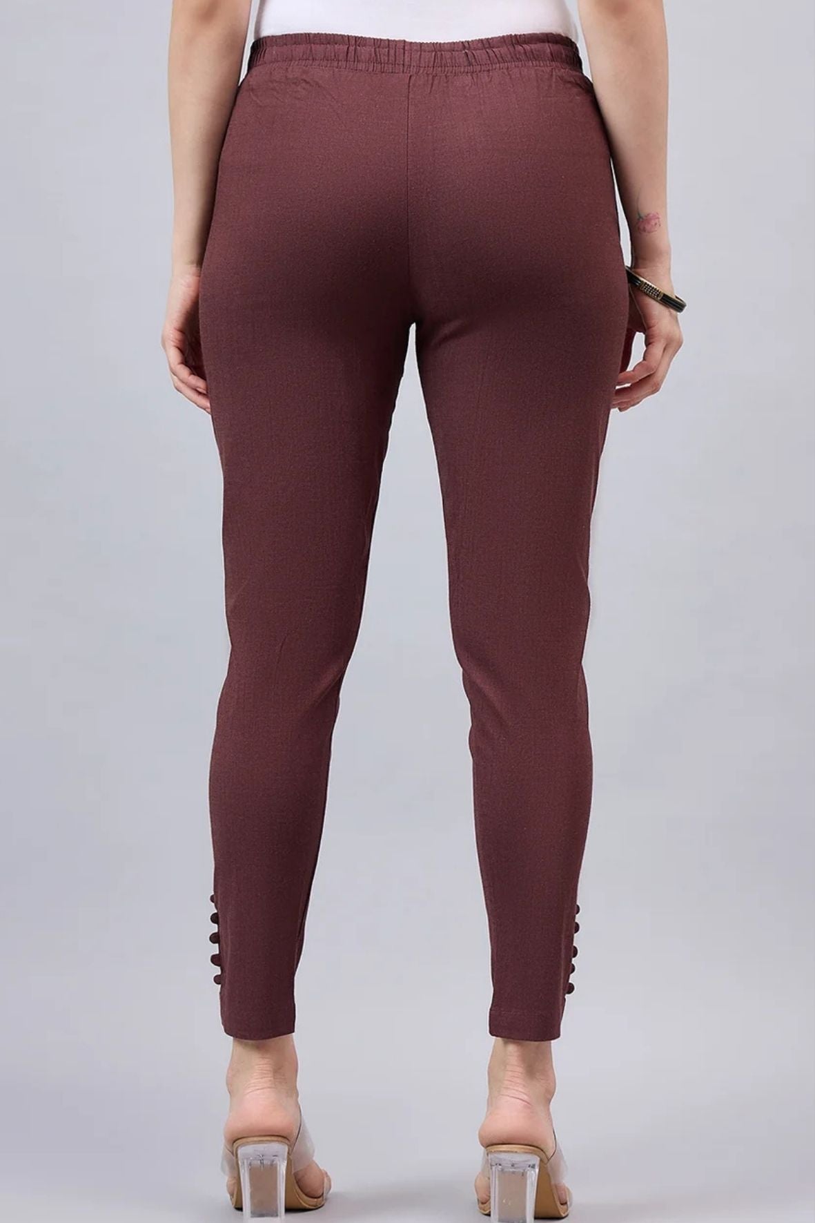 Brown Regular Fit Potli Pants