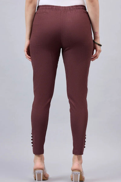 Brown Regular Fit Potli Pants