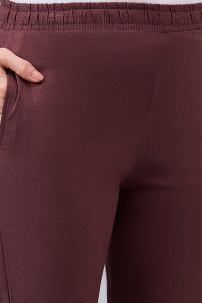 Brown Regular Fit Potli Pants