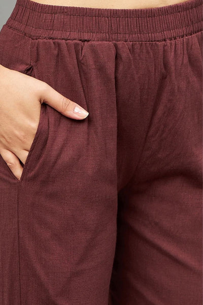 Brown Colour Straight Pant