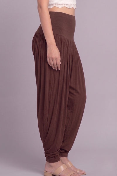 Brown Viscose Plain Dhoti