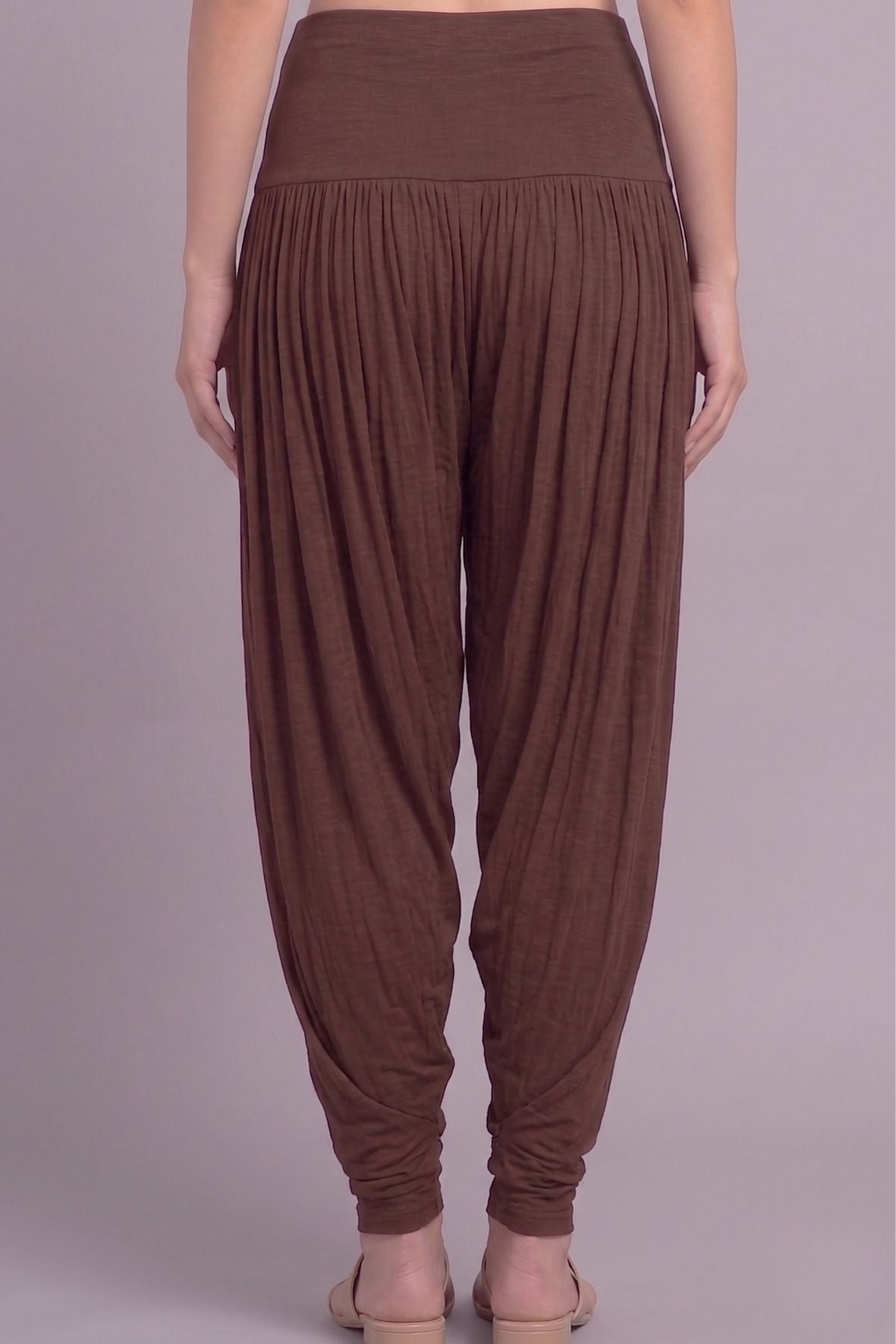 Brown Viscose Plain Dhoti
