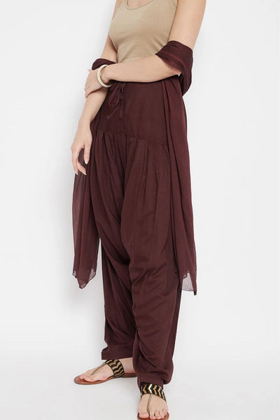 Brown Rayon Plain Patiala(No Duppatta)