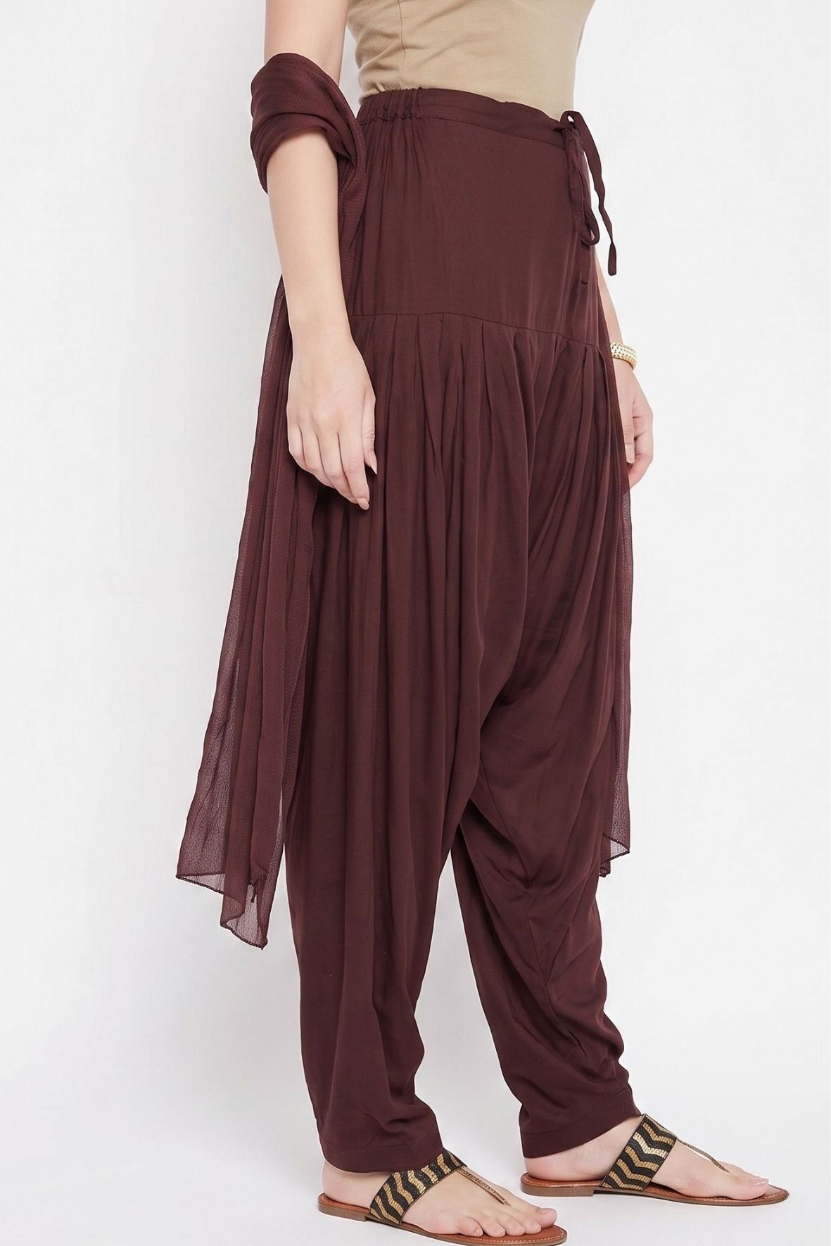 Brown Rayon Plain Patiala(No Duppatta)