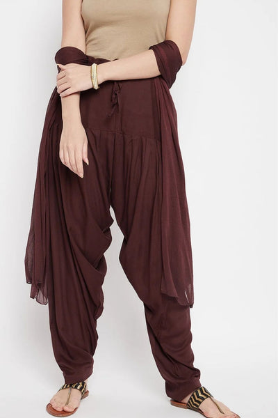 Brown Rayon Plain Patiala(No Duppatta)