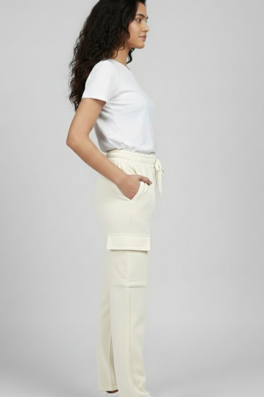 Women’s Cream Cargo Pants