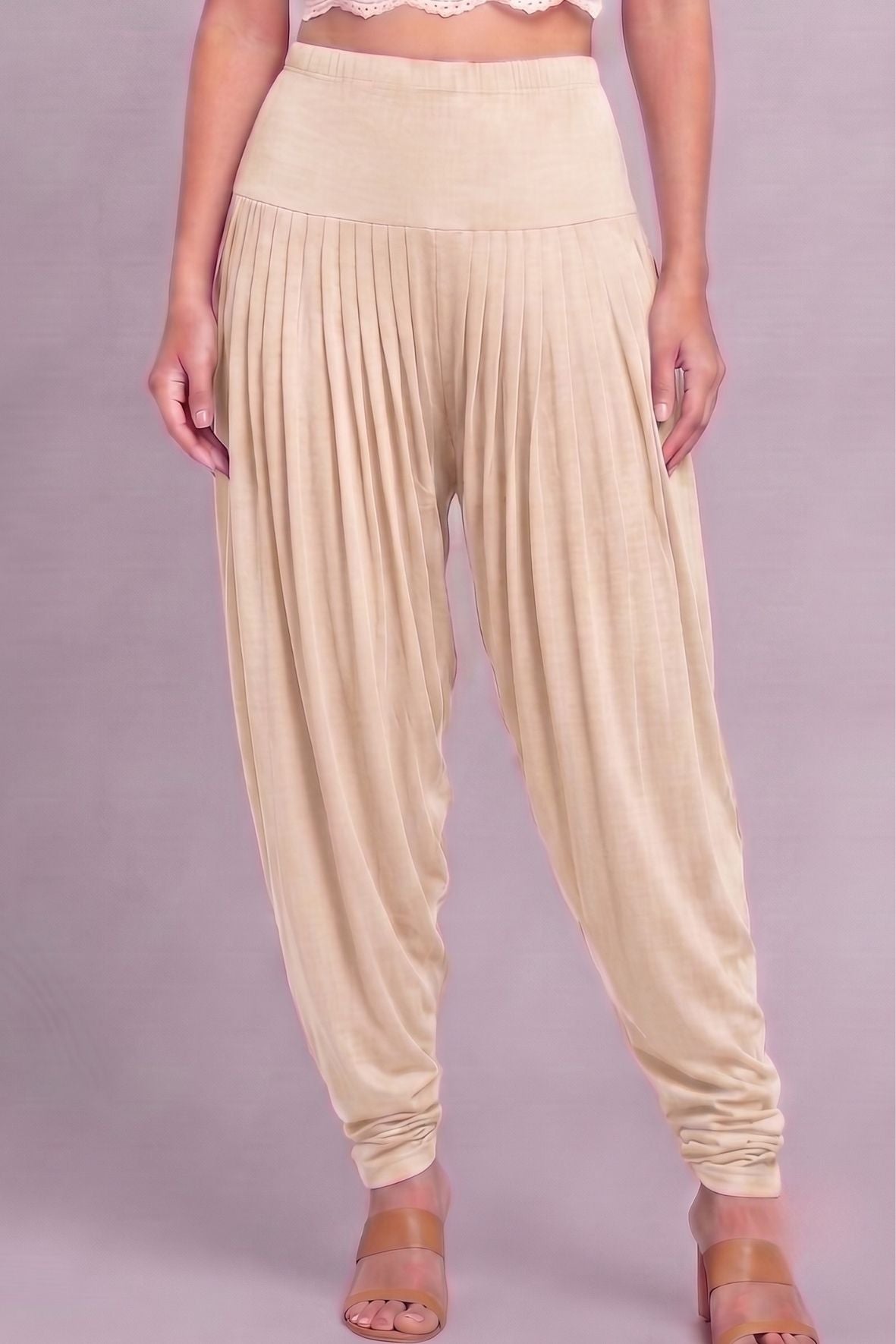 Cream Viscose Plain Dhoti