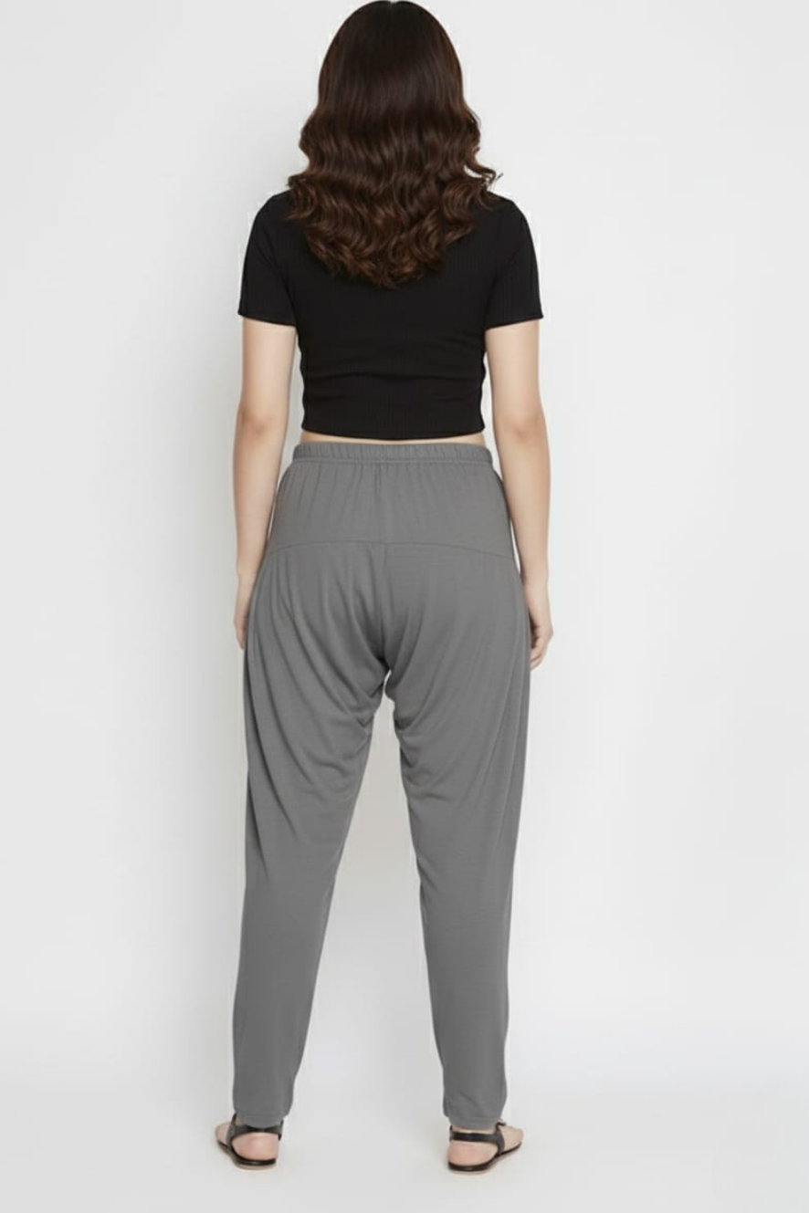 Dark Grey Plain Viscose Patiala