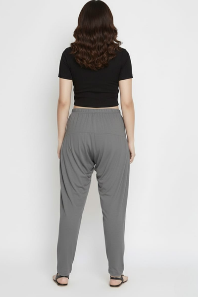 Dark Grey Plain Viscose Patiala