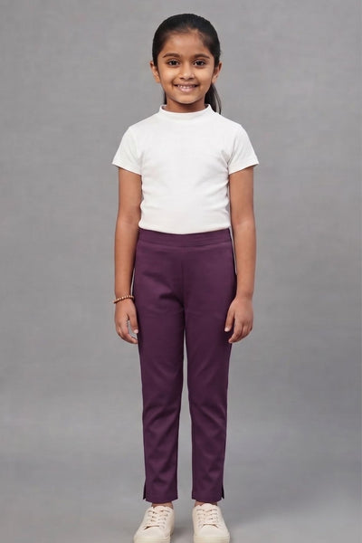 Girls Mustard Colour Straight Pant