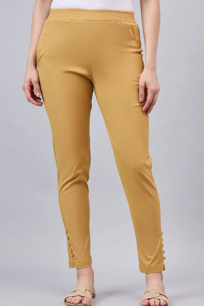 Gold Regular Fit Potli Pants