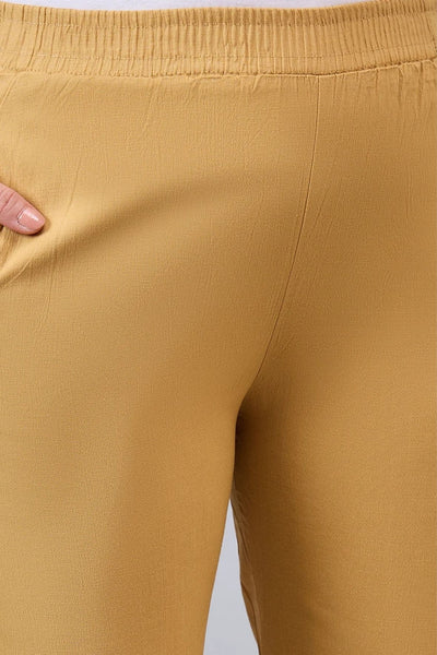 Gold Regular Fit Potli Pants