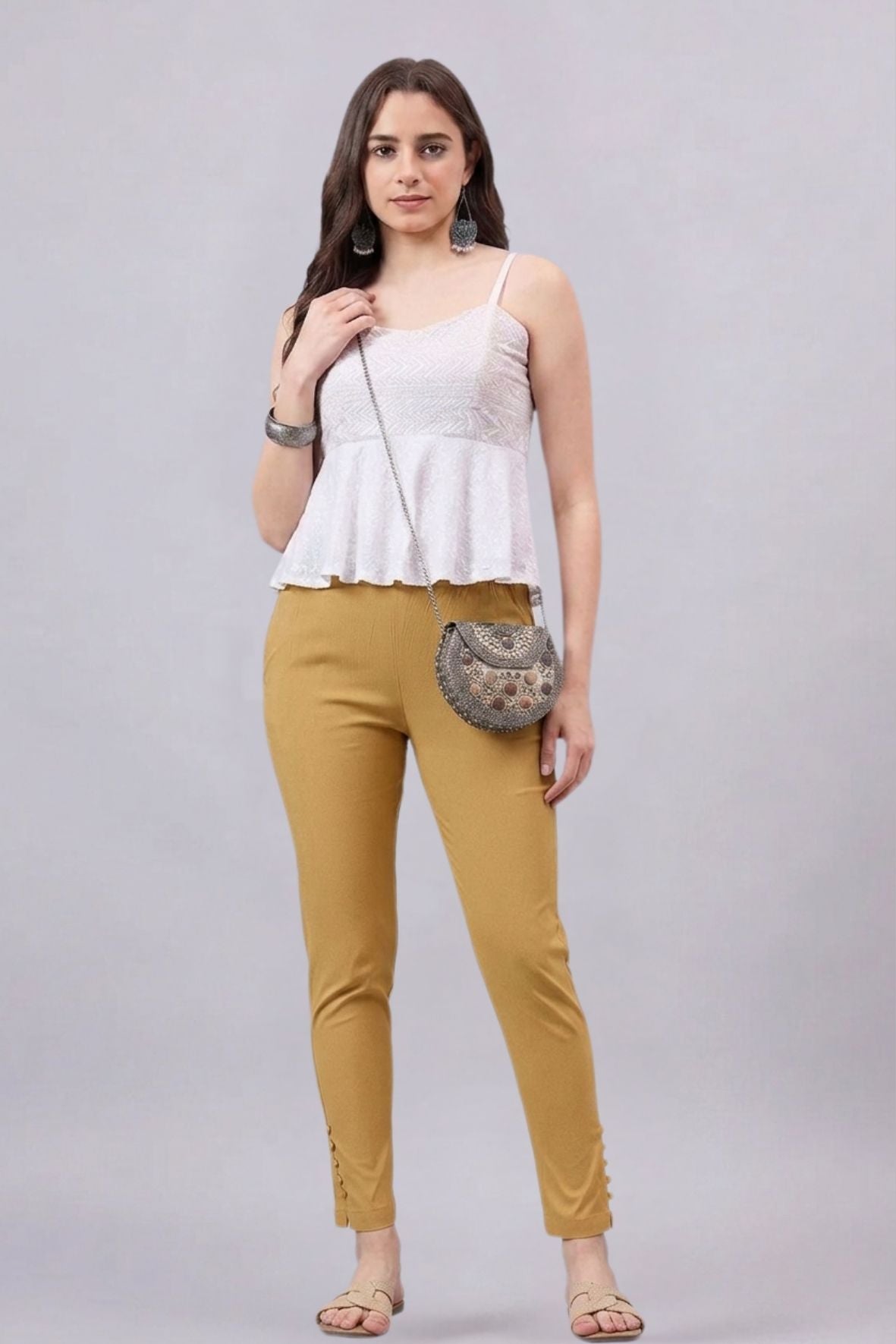 Baby Pink Regular Fit Potli Pants