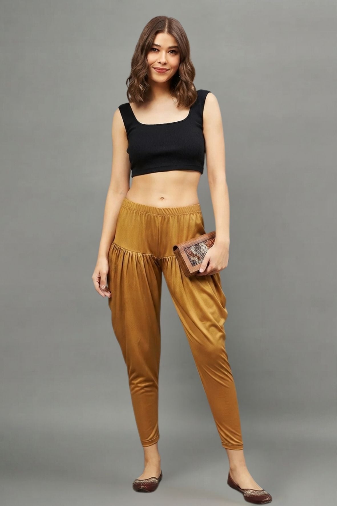 Light Gold Shimmer Dhoti Pants