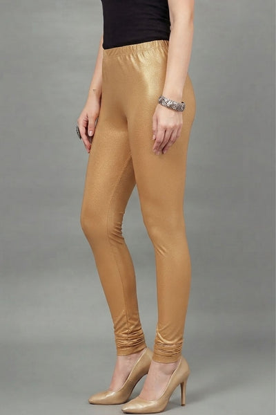 Gold Shimmer Leggings - Ankle Length