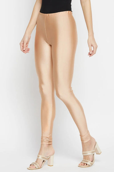 Gold Metallic Leggings - Ankle Length
