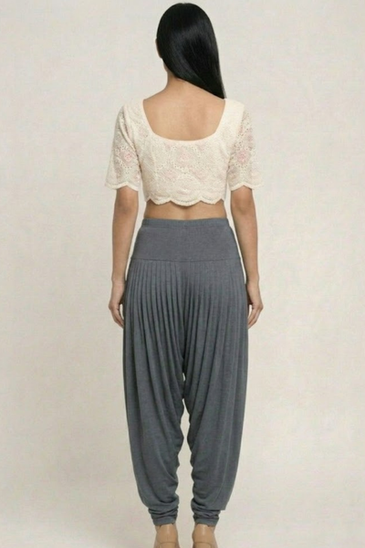 Grey Viscose Plain Dhoti