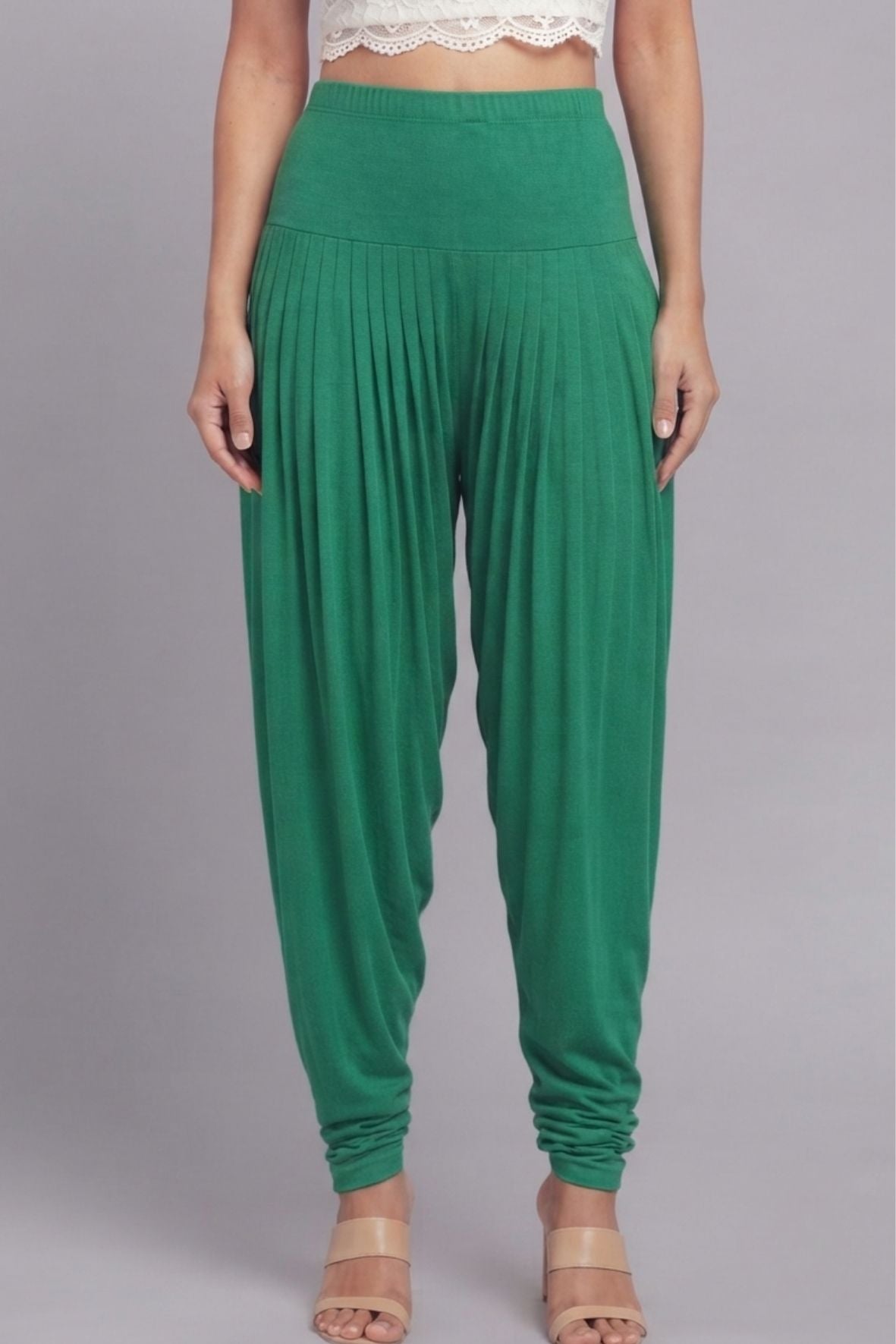 Green Viscose Plain Dhoti