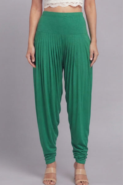 Green Viscose Plain Dhoti