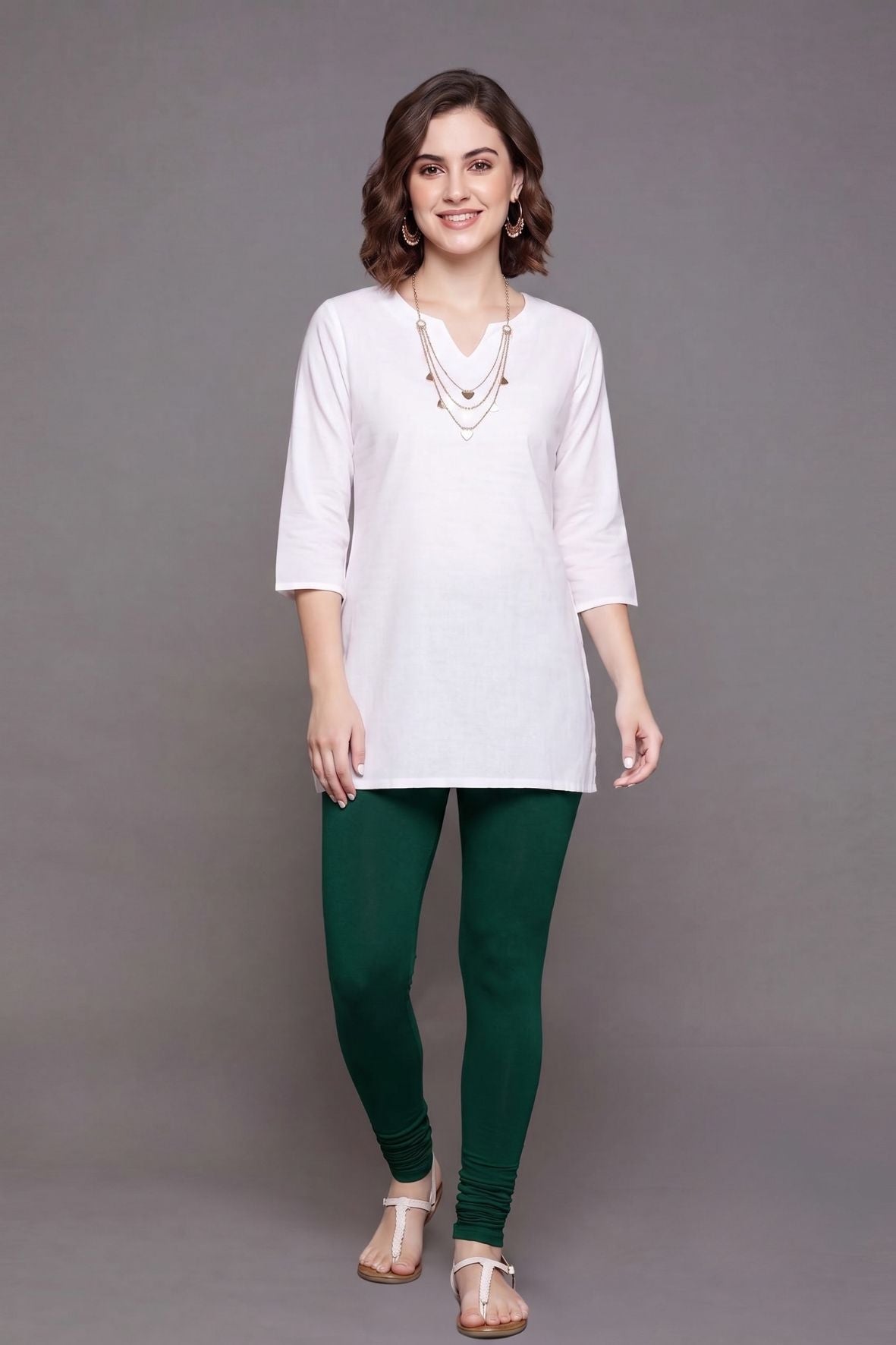 Green Viscose Chudidar Leggings