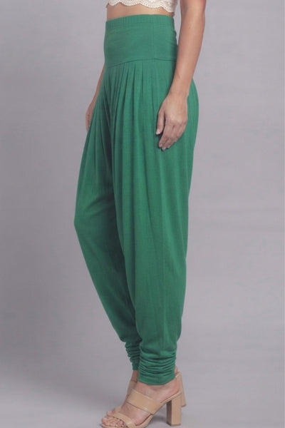 Green Viscose Plain Dhoti
