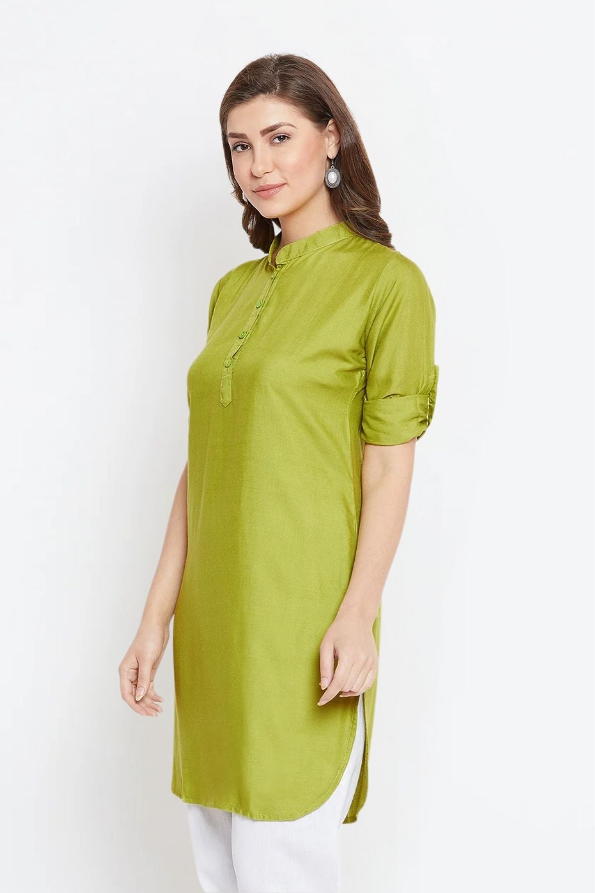 Green Solid Color Kurti