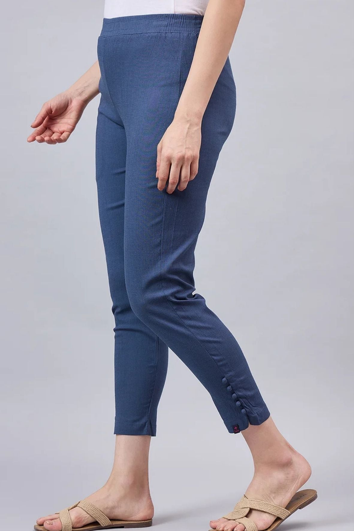 Grey Regular Fit Potli Pants