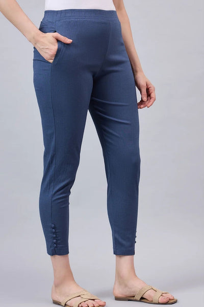 Grey Regular Fit Potli Pants