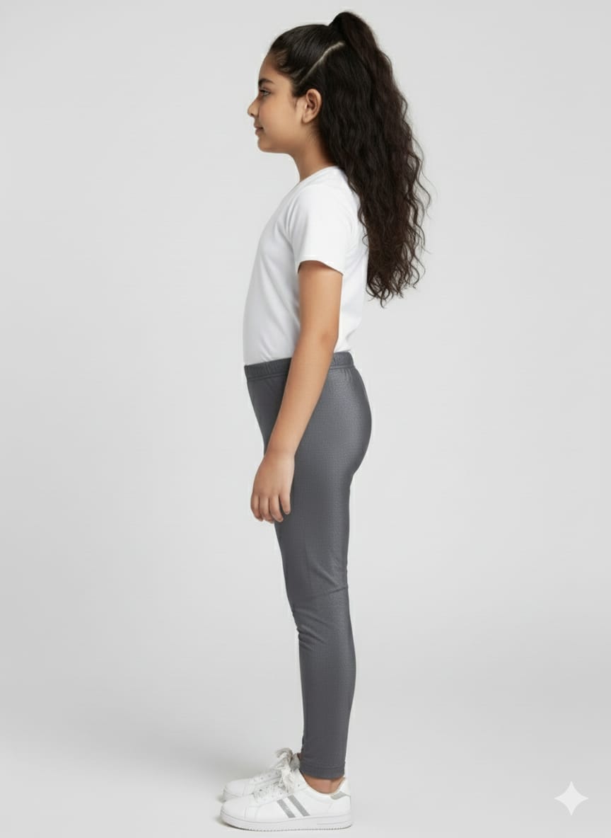 Grey Metallic Leggings