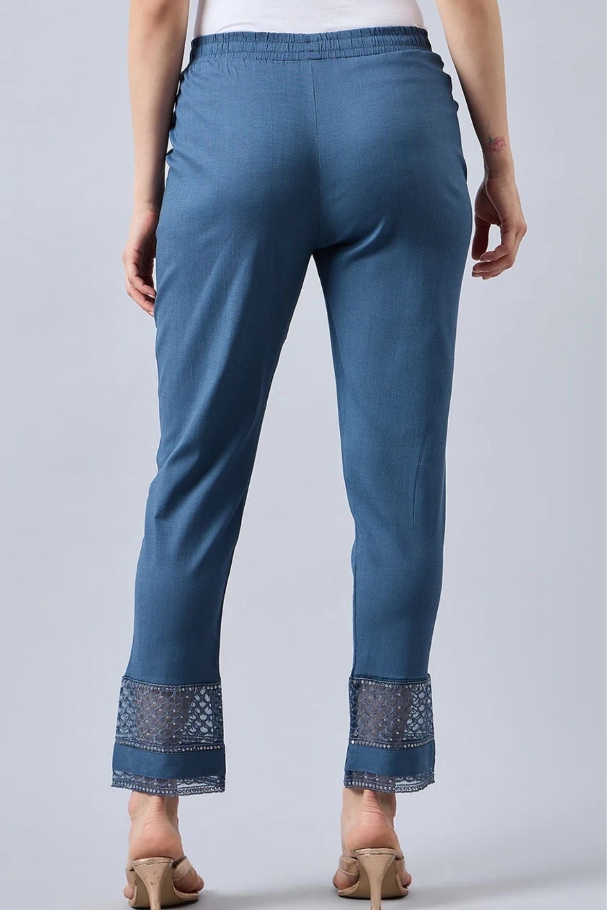 Grey Sequin Lace Pants