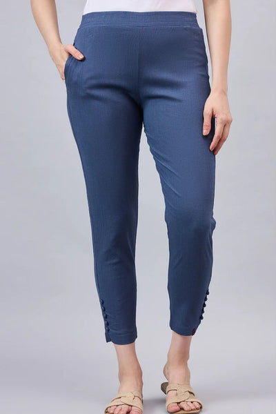 Grey Regular Fit Potli Pants