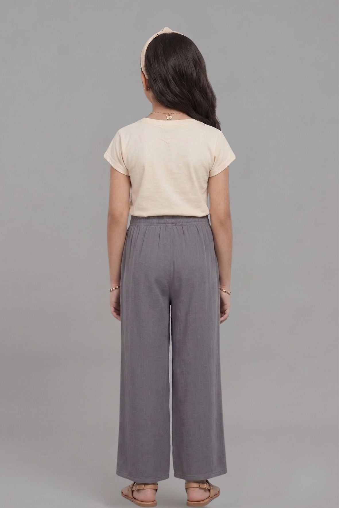 Kids Grey Rayon Palazzo