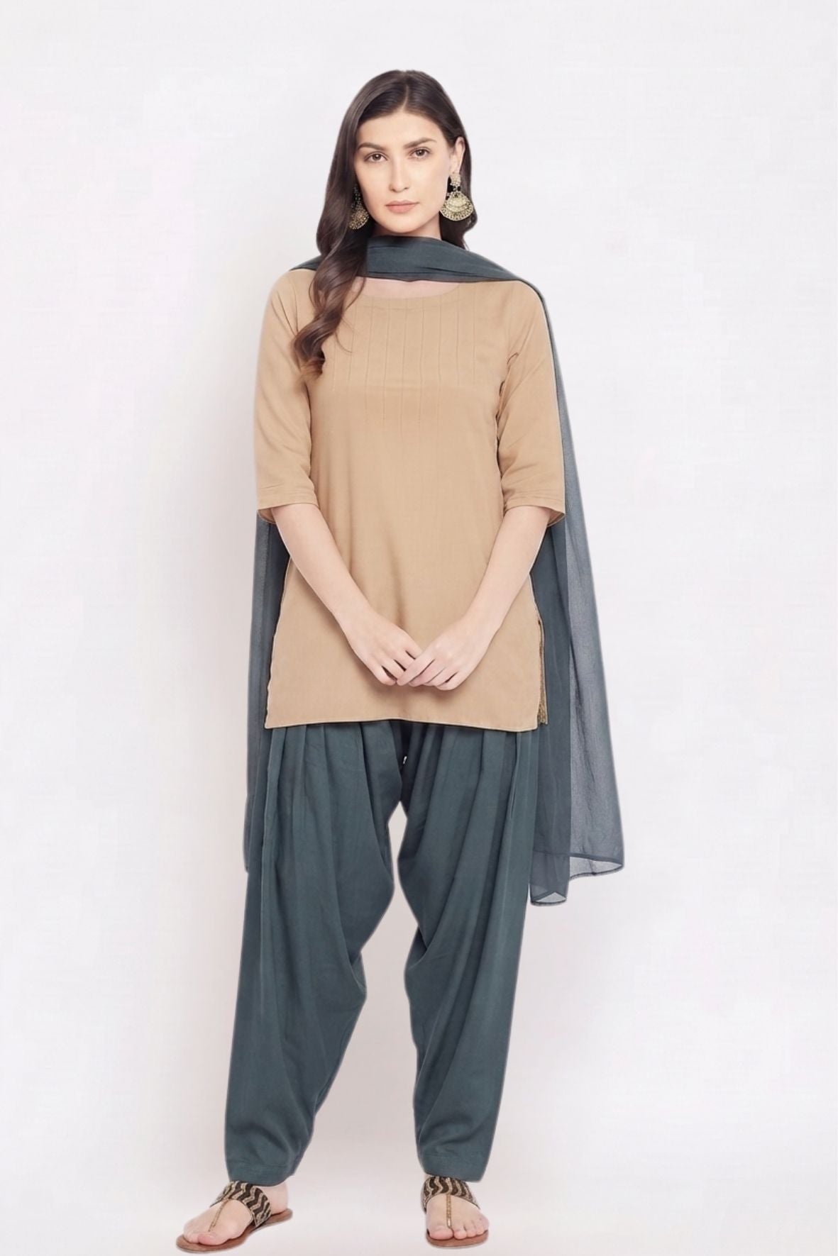 Grey Rayon Plain Patiala(No Duppatta)