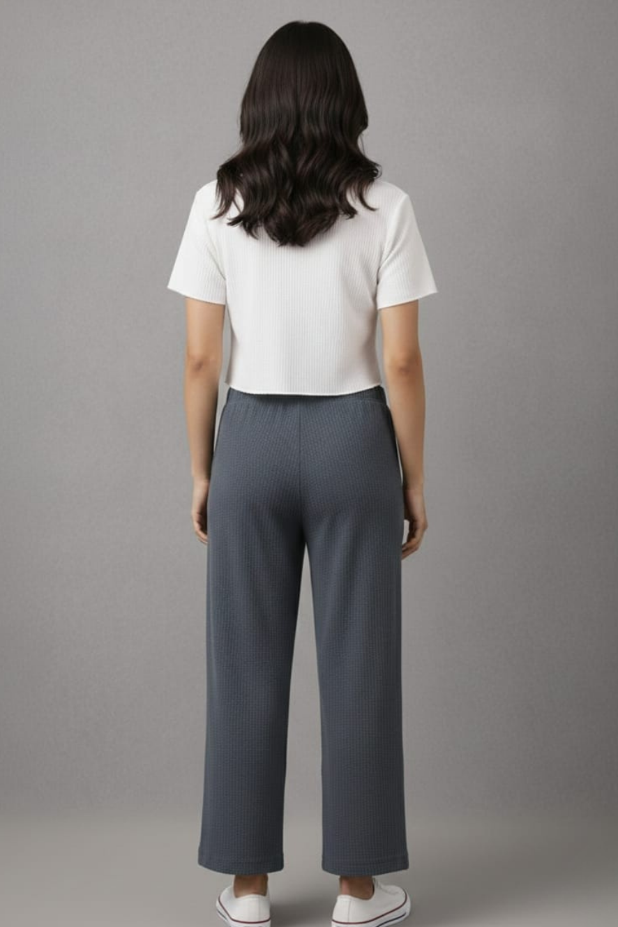 Grey Zara Rib Palazzo