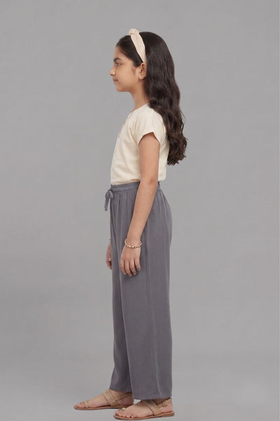 Kids Grey Rayon Palazzo