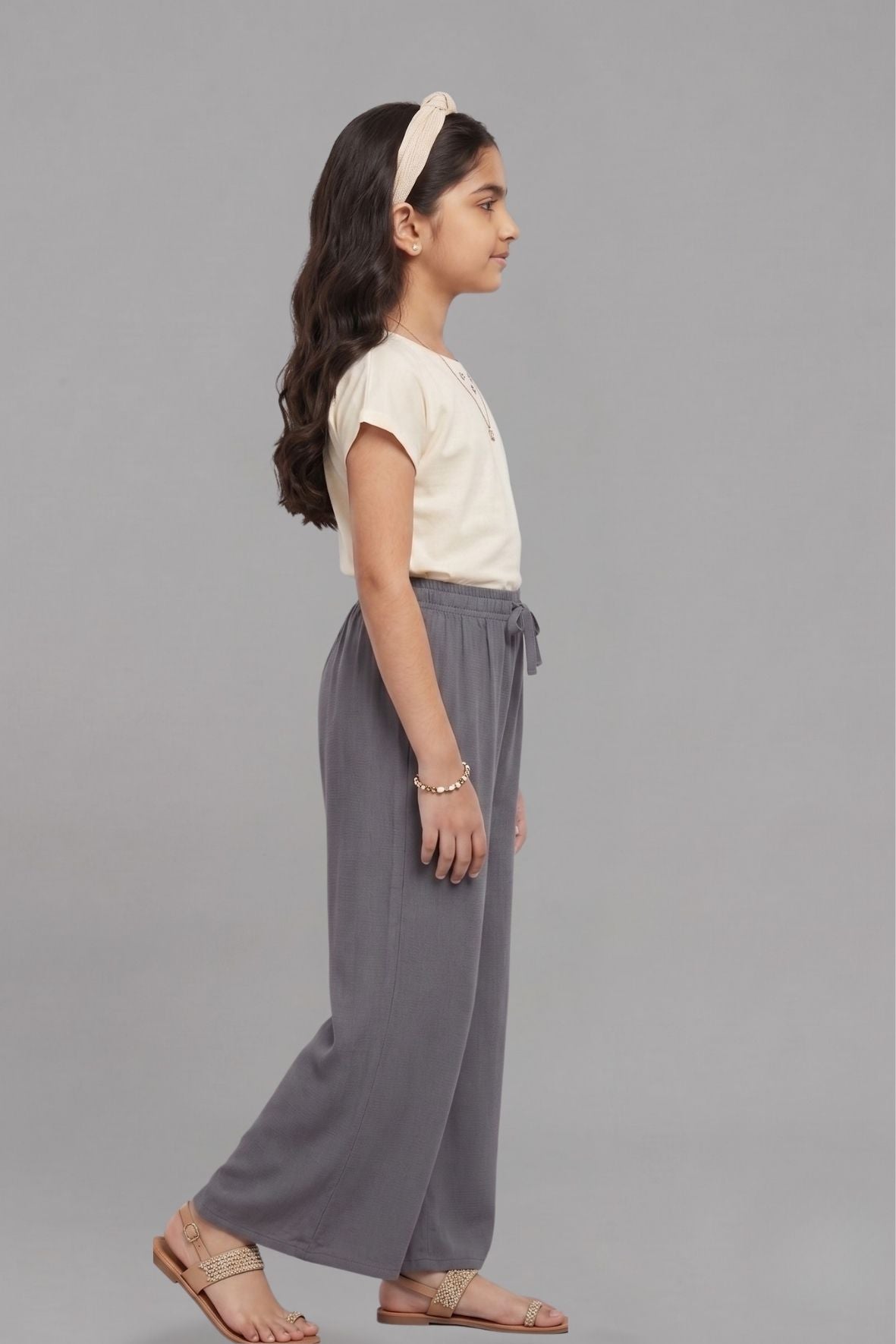 Kids Grey Rayon Palazzo