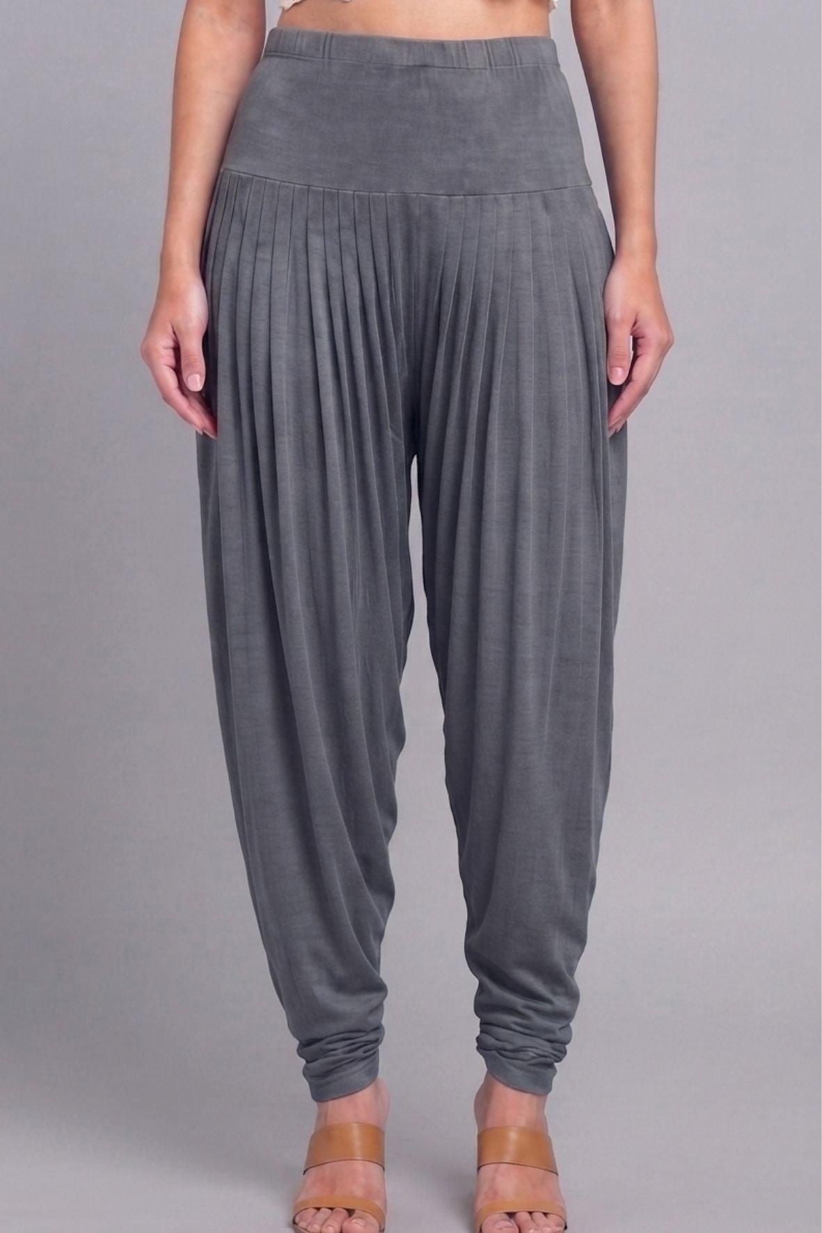 Grey Viscose Plain Dhoti