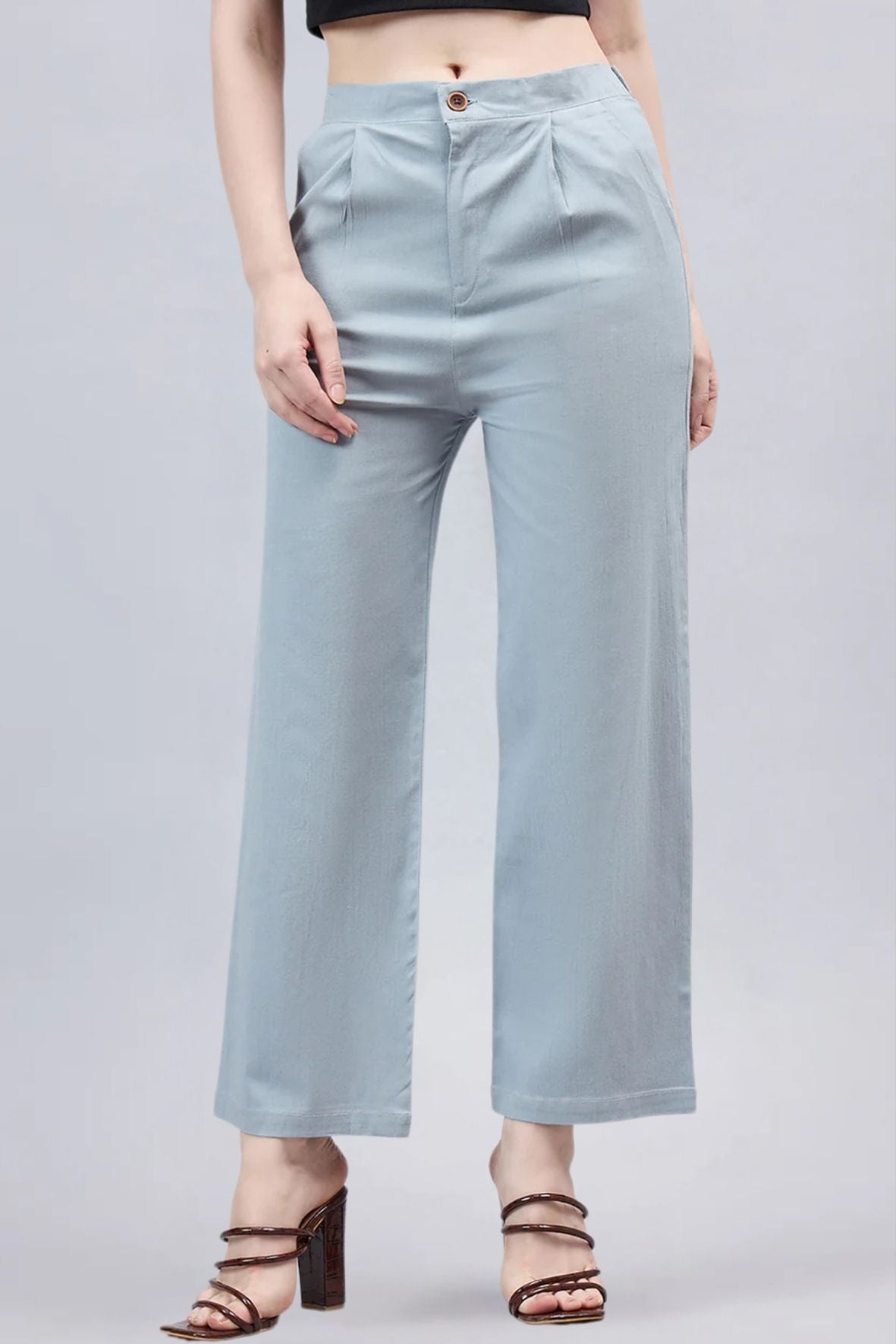 Light Grey Bell Bottom Pants