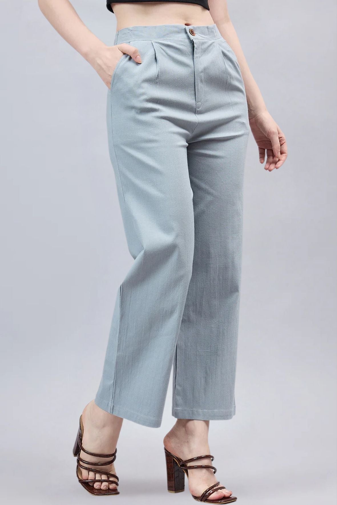 Light Grey Bell Bottom Pants